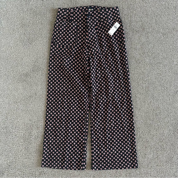 Maeve Pants - Maeve Anthropologie‎ The Colette Wide Leg Pants 27 Black Floral Linen Blend